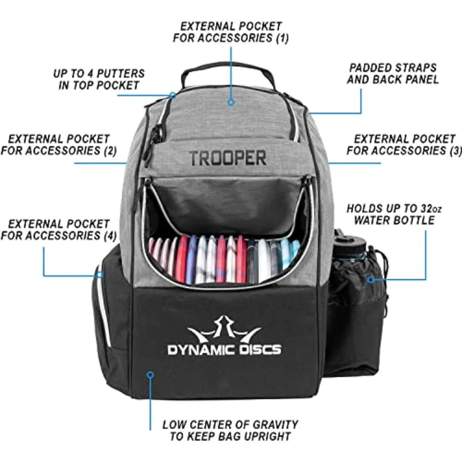 Dynamic Discs Trooper Disc Golf Backpack Bag, 18+ Disc Capacity, 4 Colors | StriveRiseFit