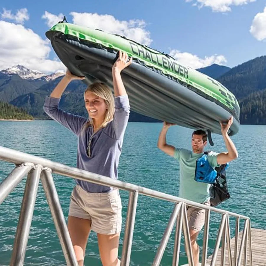 Inflatable Kayak Super-Strong PVC with Deluxe Paddles & High-Output Pump for Outdoor Adventure | StriveRiseFit