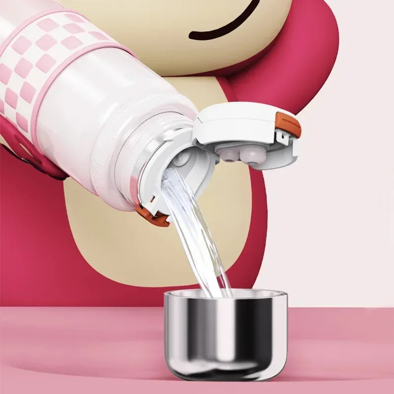 Disney Story Strawberry Bear 600ML Vacuum Flask - Double Lid Thermos Cup