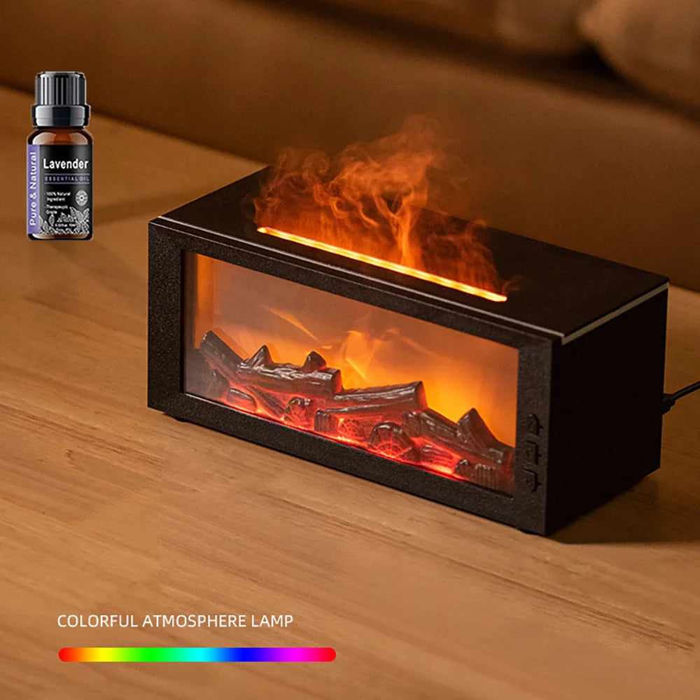 Fireplace Flame Aroma Diffuser 7-Color Humidifier with Remote & Timer | StriveRiseFit