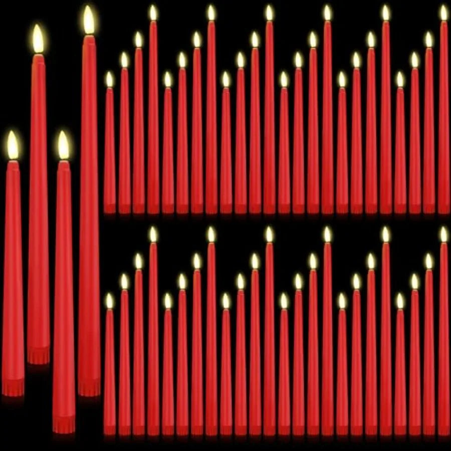 48-Piece Flameless LED Taper Candles Battery Operated 4 Sizes | StriveRiseFit