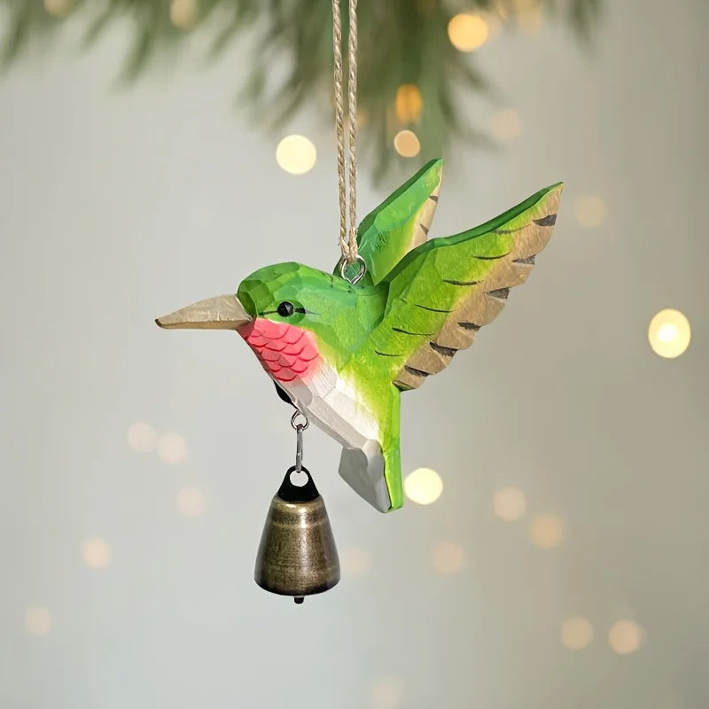 Hand-Carved Wood Bird Wind Chime Pendant — Rustic Farmhouse Decor | StriveRiseFit