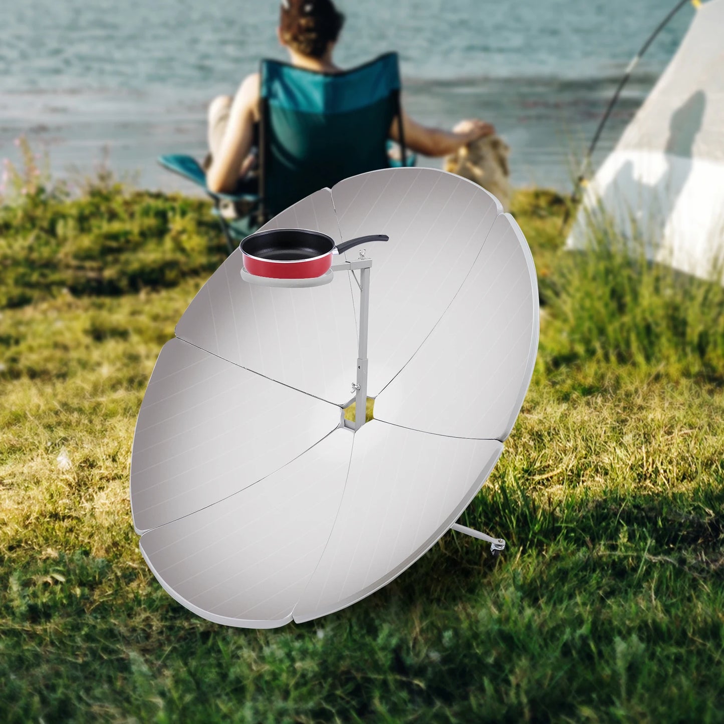 Parabolic Solar Cooker | 1000–1500W Sun Oven for Outdoor Camping, BBQ & Off-Grid Cooking