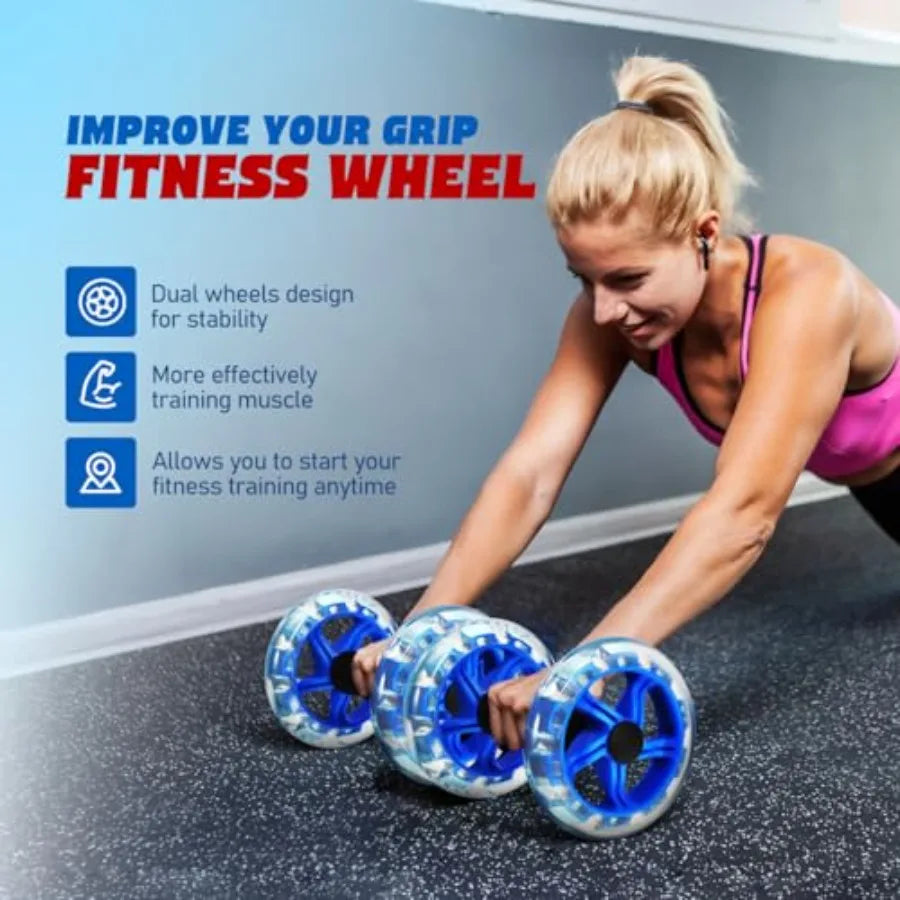 2-Piece Ab Roller Wheel & Dumbbell Set for Core & Strength Training | StriveRiseFit