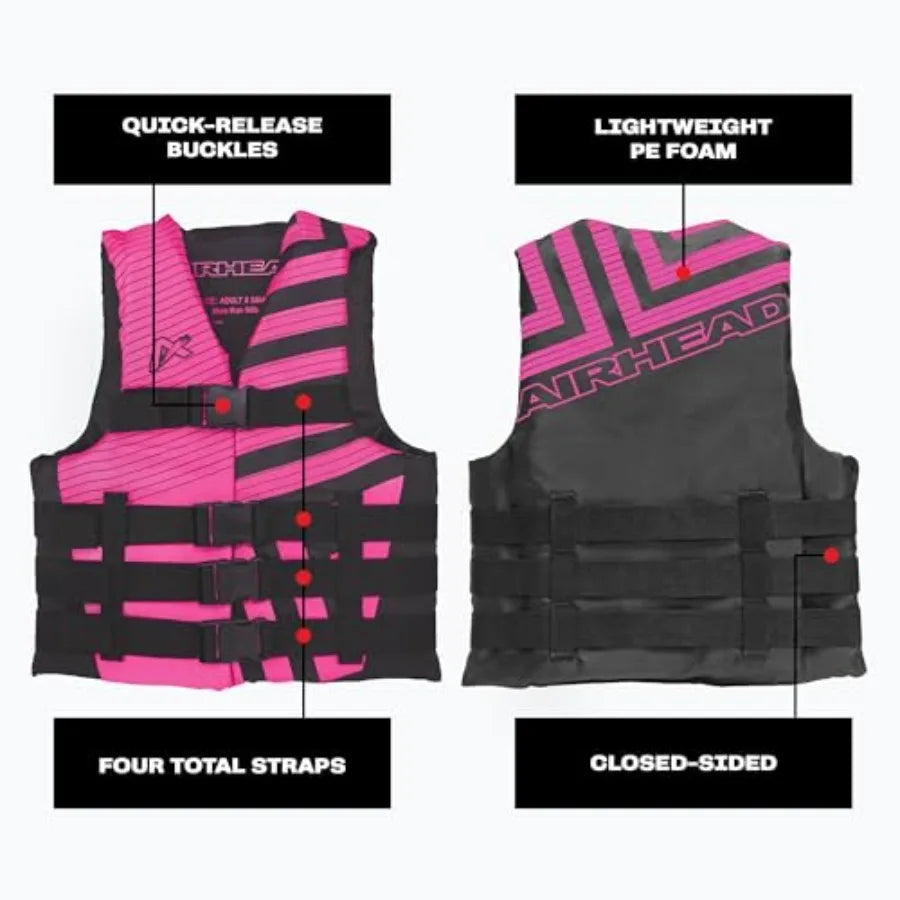 USCG Approved Life Jacket for Adults Youth & Kids Watersports Vest Boating Tubing | StriveRiseFit
