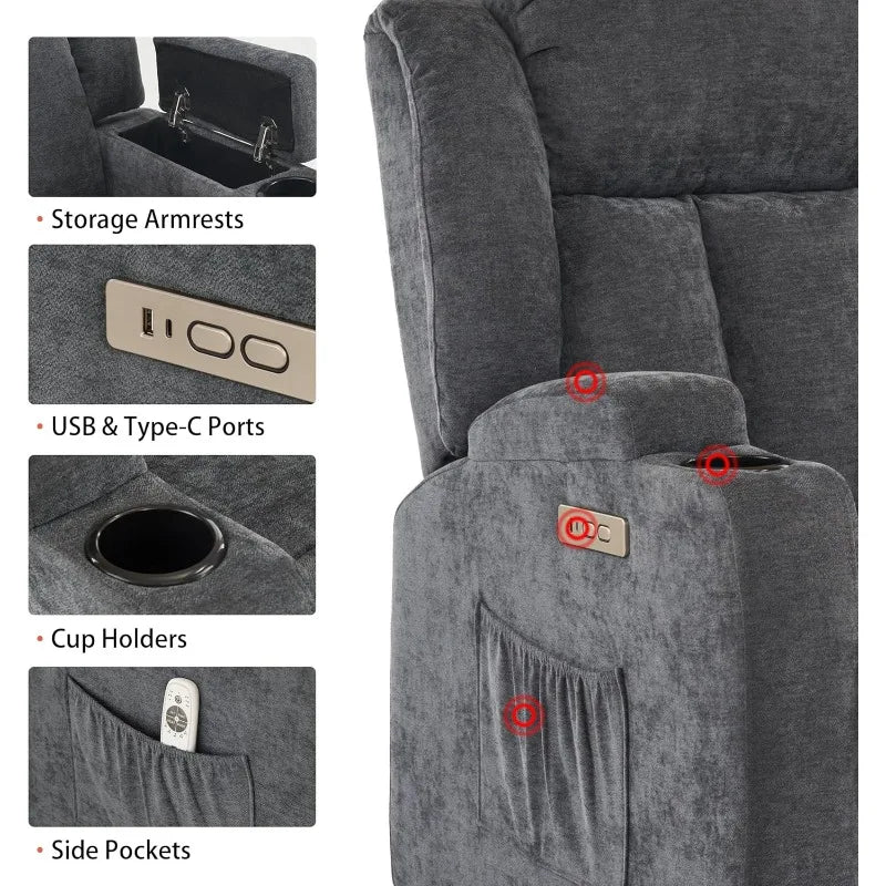 Power Lift Recliner Chair for Elderly - Massage & Heat Function | StriveRiseFit.com