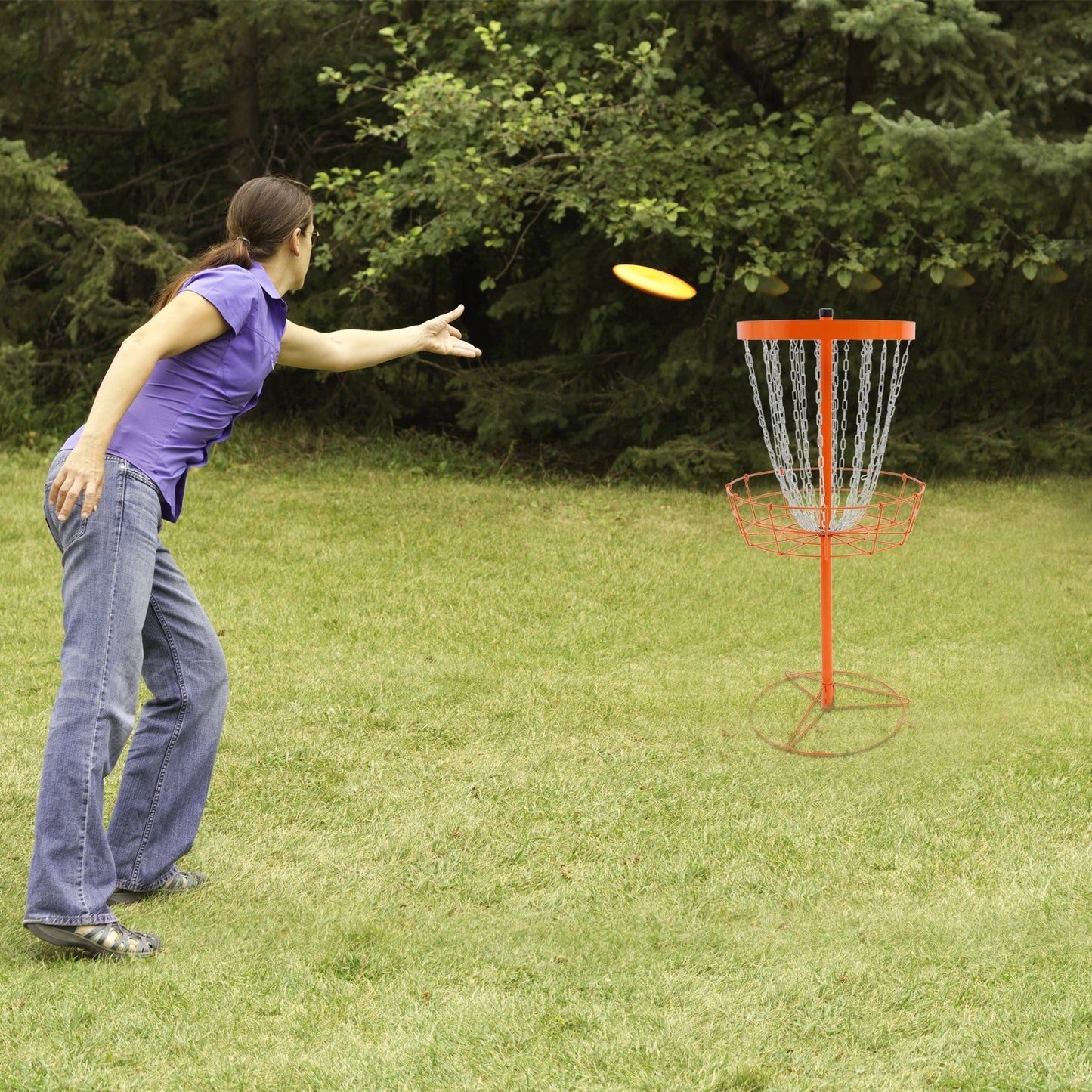 Portable Disc Golf Basket with 24 Chains, Freestanding Training Target | StriveRiseFit