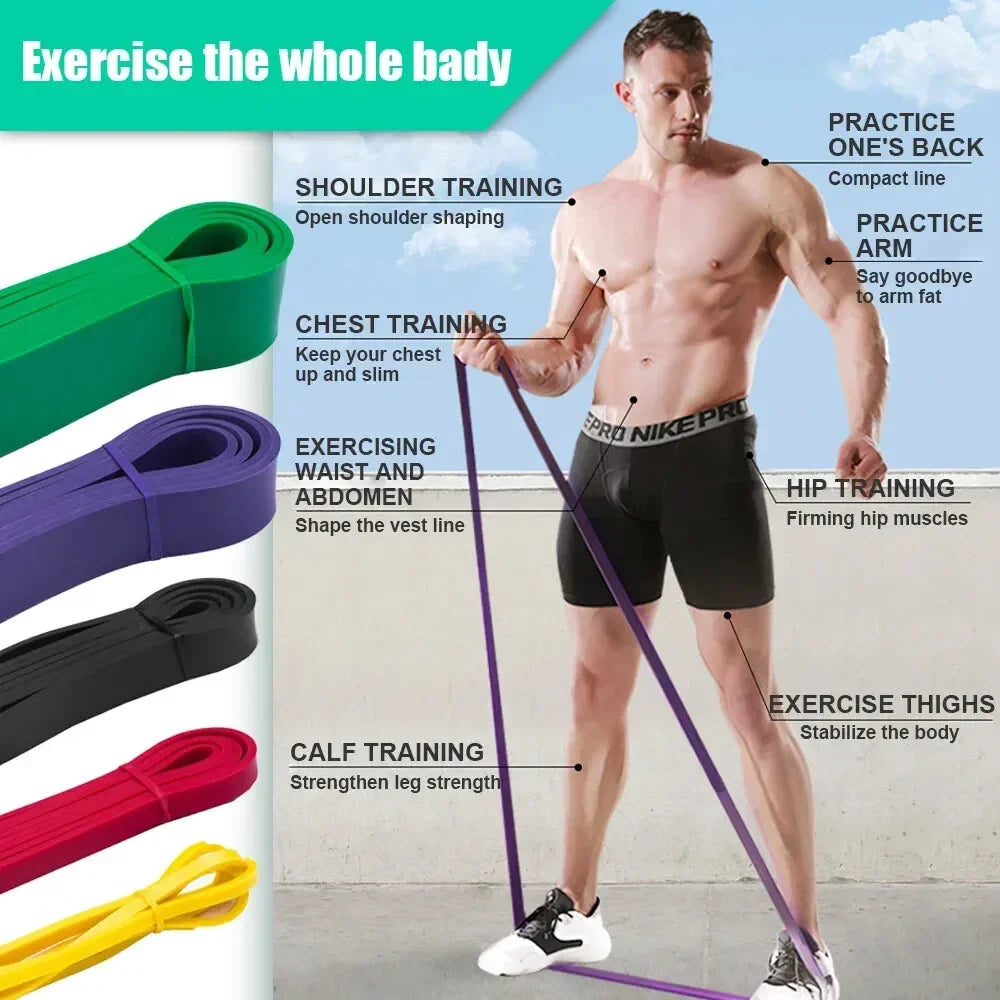 Resistance Bands Set 5-125lbs - TPE Exercise Bands for Home Gym & Yoga