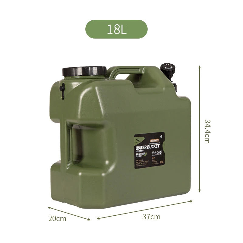 Desert Fox Military Water Tank with Spigot | Food-Grade PE, 10L–25L, Camping & Emergency Prep