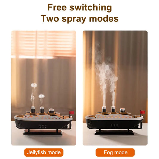 Ocean Liner Aroma Air Humidifier with Remote Control ~ Essential Oil Diffuser ~ Auto Shut-Off ~ Night Light ~ 250ml