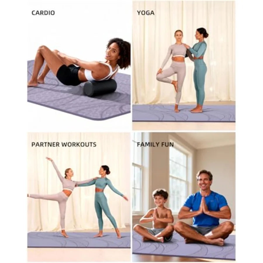 Extra Large Yoga Mat 75.5"x47.6", 10mm Thick Non-Slip TPE, 4 Colors | StriveRiseFit