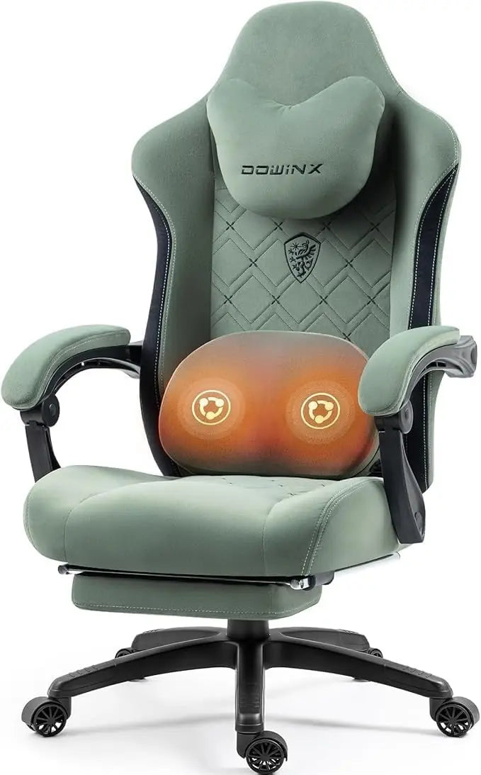 Dowinx Fabric Gaming Chair with Heated Massage - Big & Tall Gamer Chair