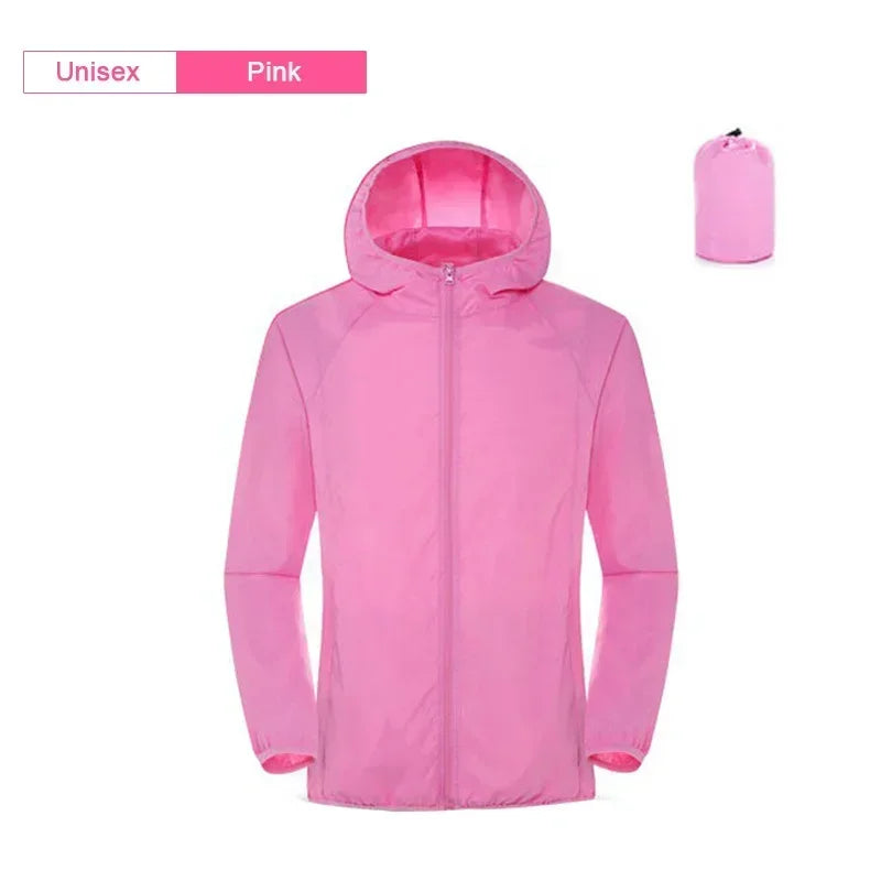 Unisex Hiking Jacket Men Women Waterproof Quick Dry Camping Windbreaker Trekking Outdoor Activity ~ Anti UV Clothes