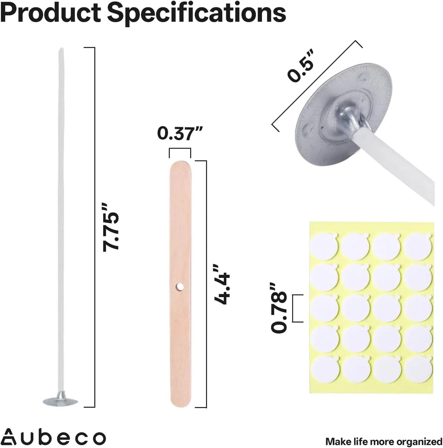 160-Piece Pre-Waxed Candle Wicks Kit with Stickers & Holders | StriveRiseFit