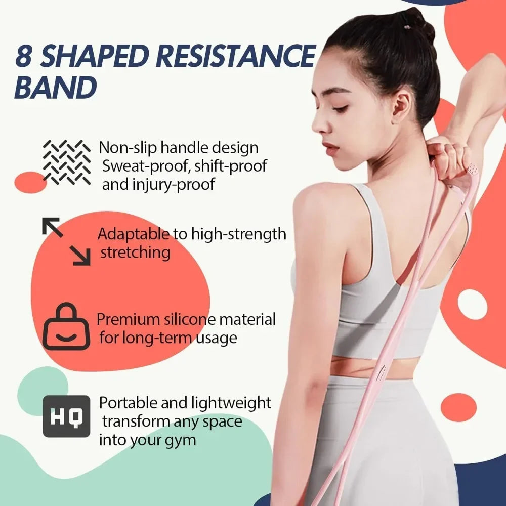 Figure 8 Resistance Band, 15 lbs Non-Slip for Strength & Posture Training | StriveRiseFit