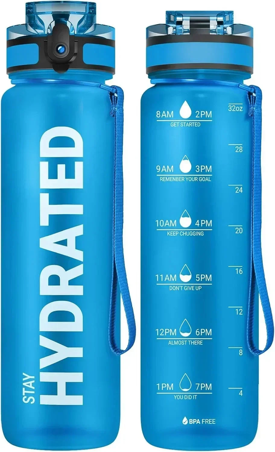 32oz Motivational Water Bottle - Leakproof Sports Bottle for Travel & Outdoor Activities