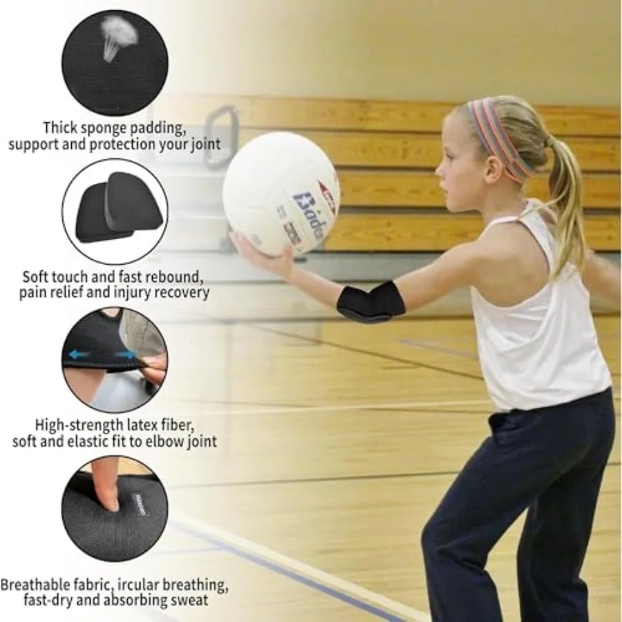 Youth Elbow Pads, Breathable Crashproof Compression Sleeve for Skating, Skiing & Volleyball | StriveRiseFit