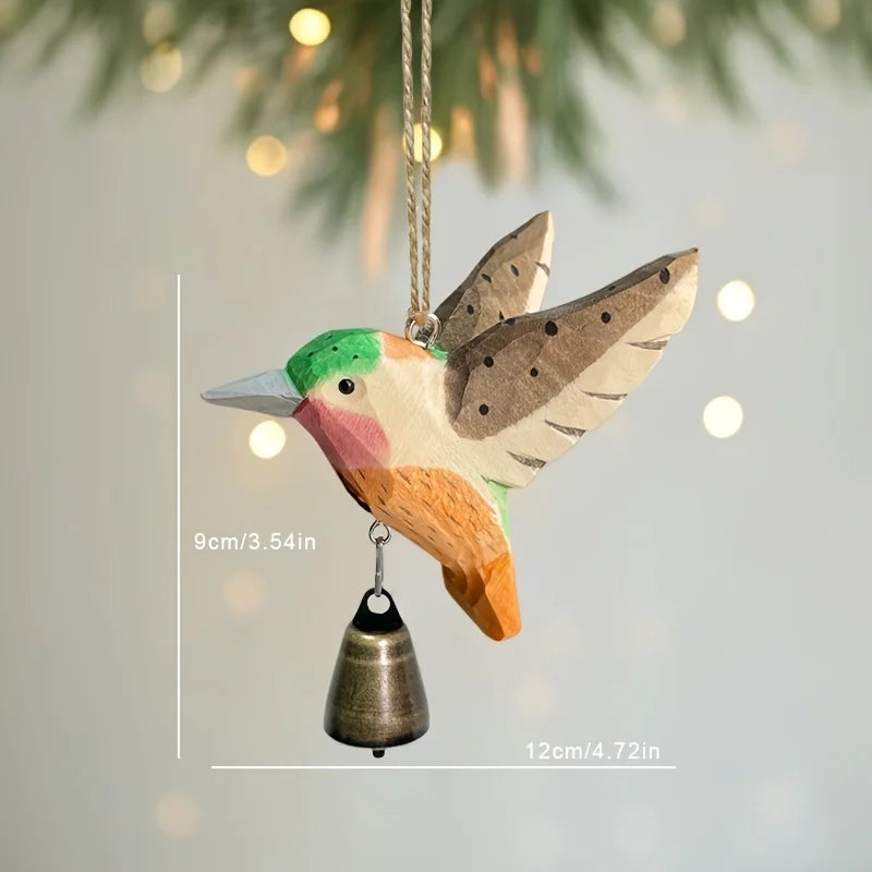 Hand-Carved Wood Bird Wind Chime Pendant — Rustic Farmhouse Decor | StriveRiseFit