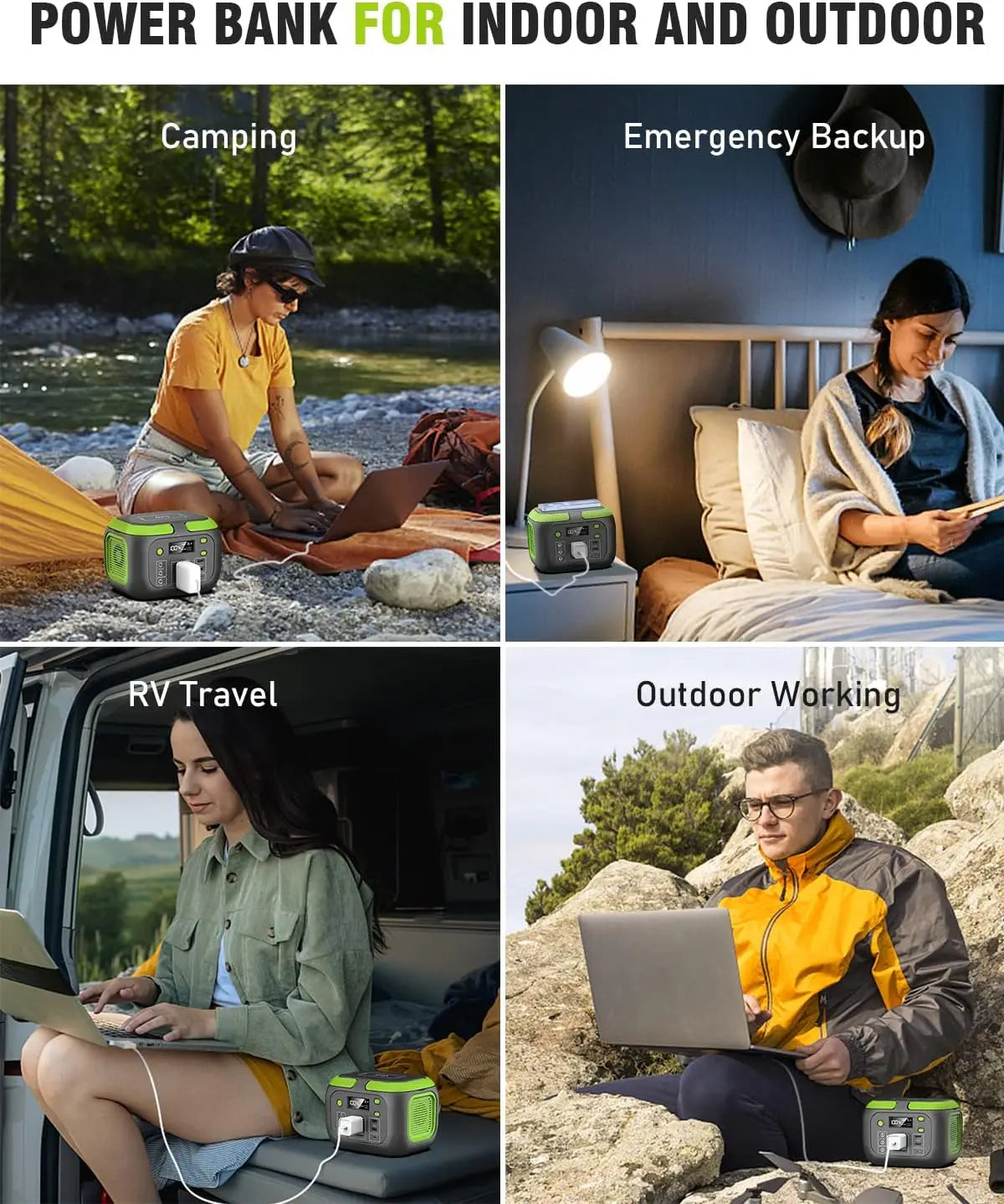 600W/300W/200W/120W Portable Power Station,110V AC Outlets Solar Generator Storage Energy Power Bank For Biking Camping Hiking Travel RV Home