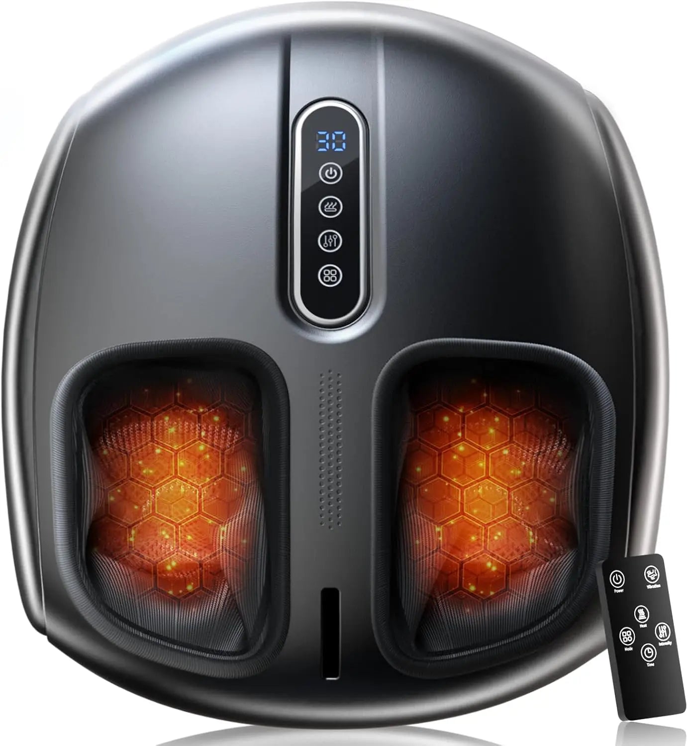 Heated Foot Massager | Kneading, Vibration & Air Compression, 4 Modes, Plantar Fasciitis Relief