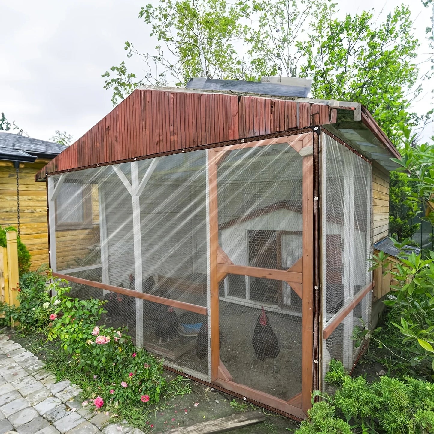 Transparent Waterproof Rain Canopy Tarp – Camping, Garden & Patio Shelter