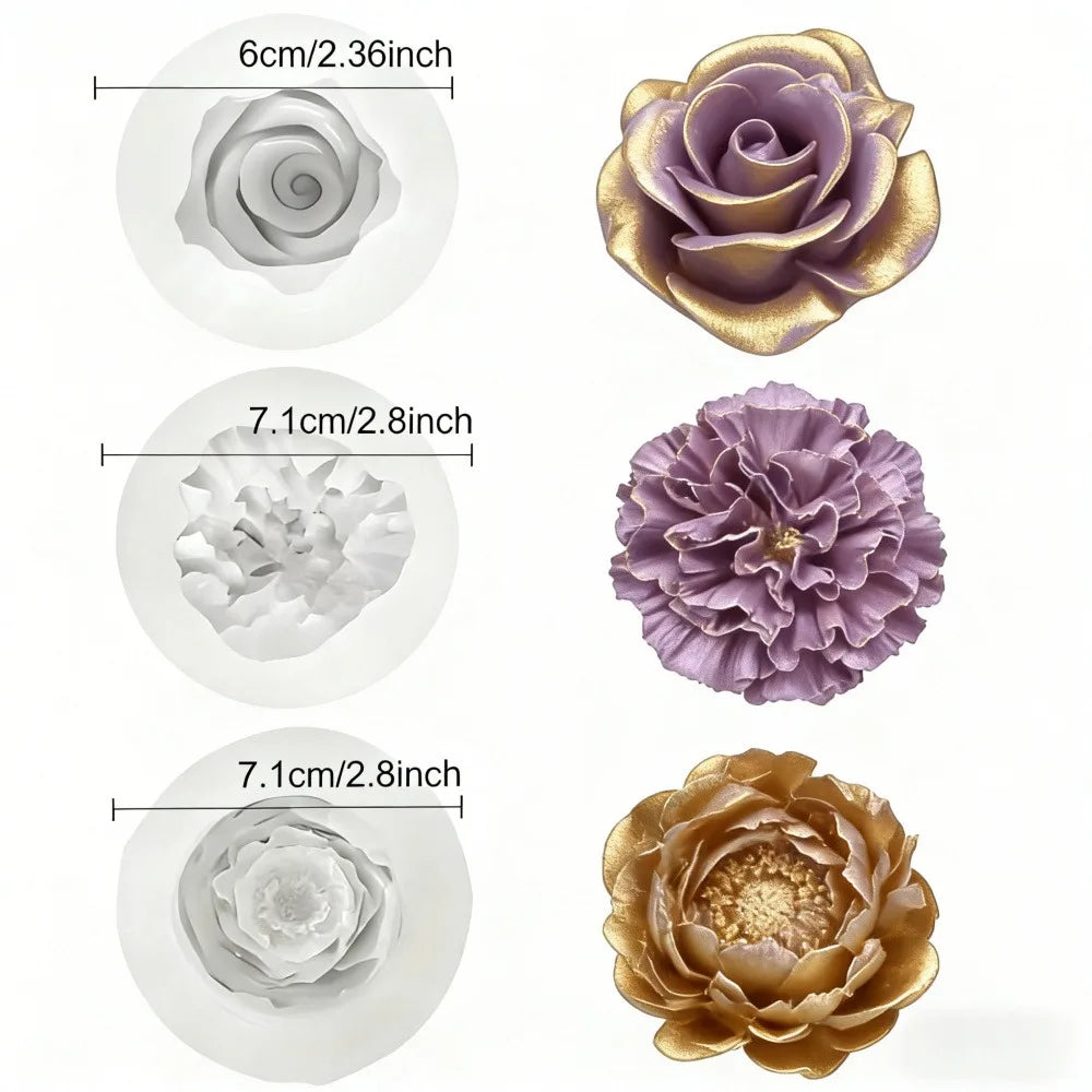 3D Rose Silicone Mold for Candles, Soap, Resin & Clay | StriveRiseFit