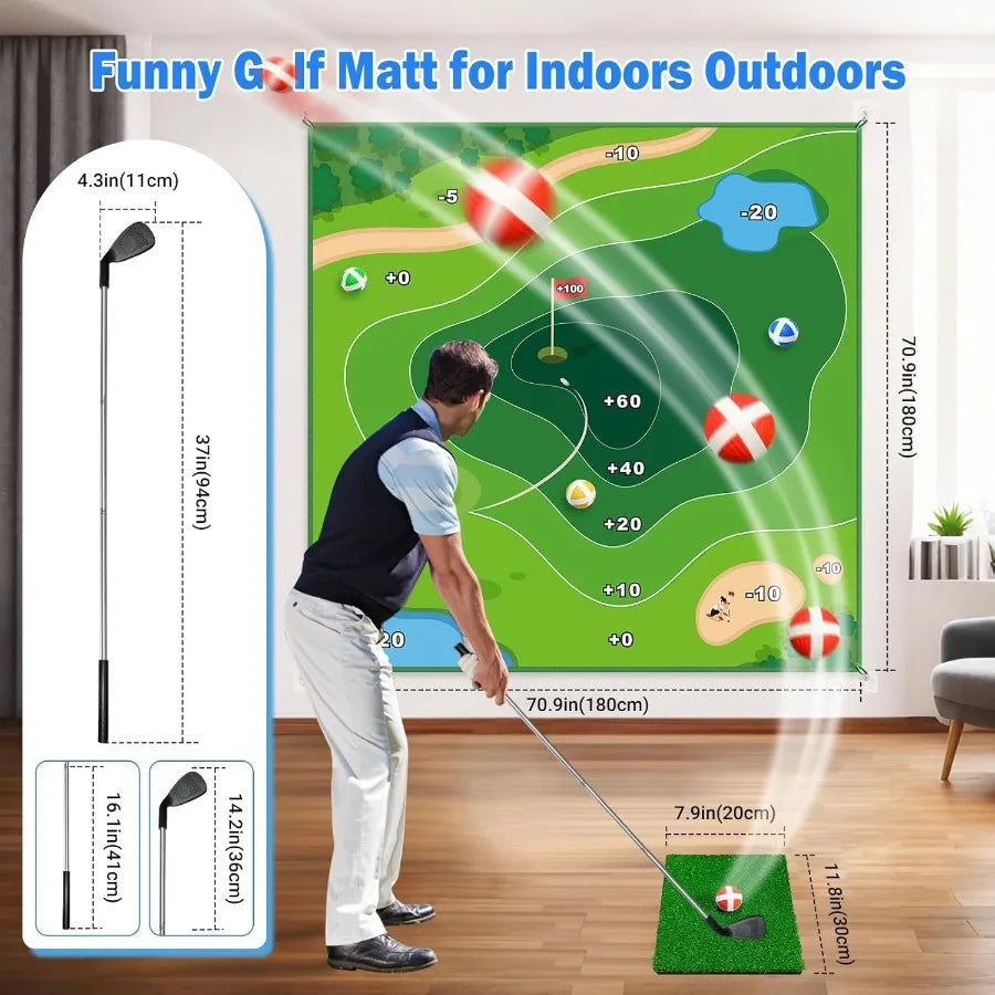 Golf Hitting Mat 70x70, Double-Sided 2-in-1, Indoor & Outdoor Practice | StriveRiseFit