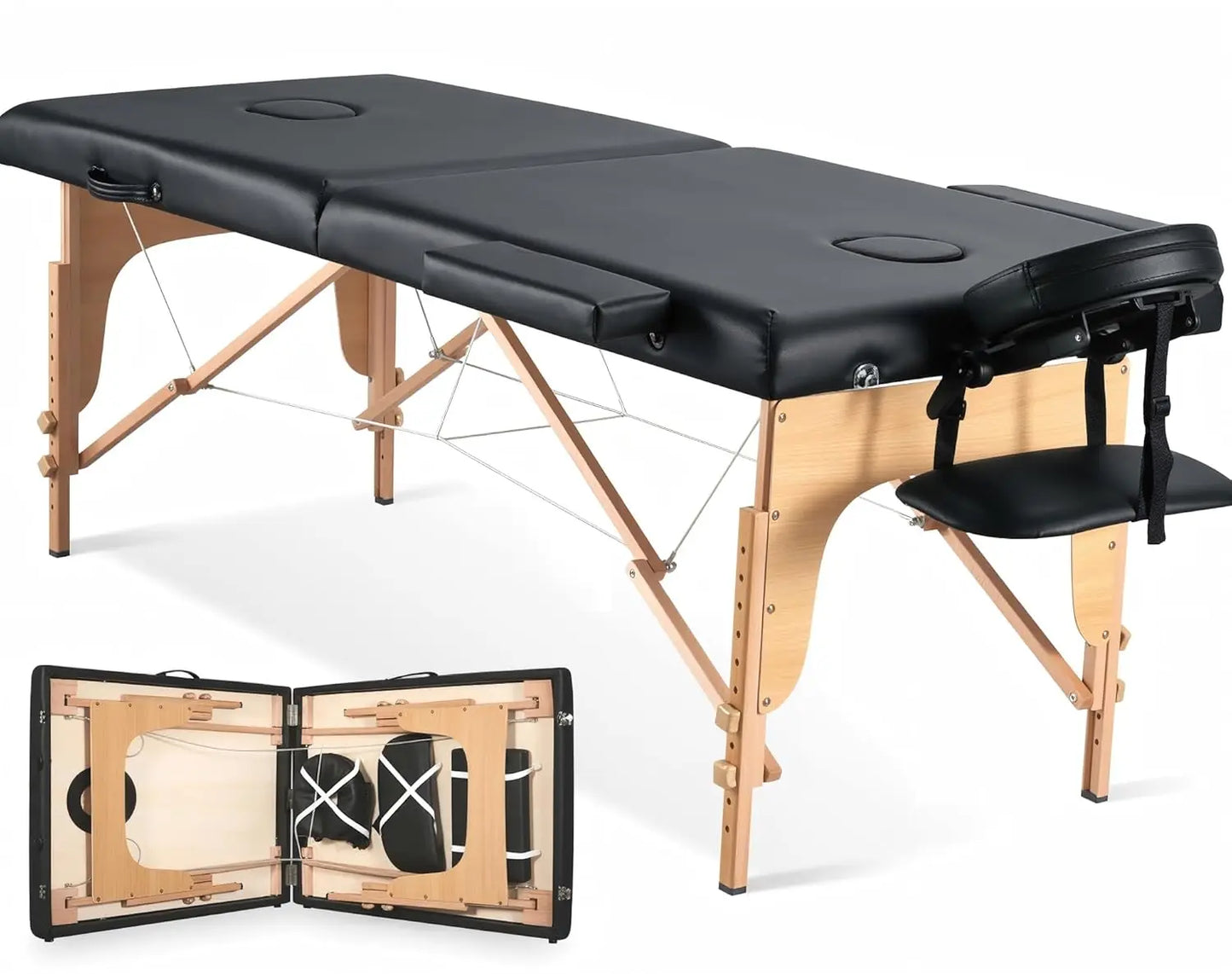 Portable Massage Table Wooden Lash Bed 24" Wide Foldable | StriveRiseFit