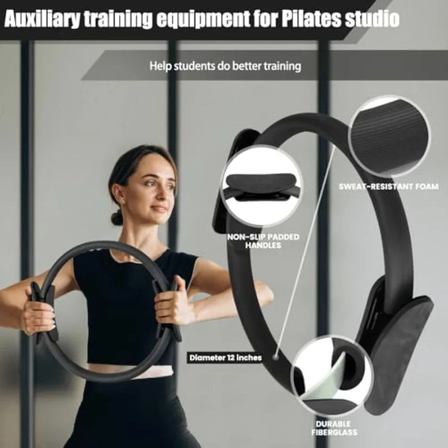 Pilates Ring & Ball Set, 12" Circle Ring, Yoga Balls & Resistance Bands, Essential Kit | StriveRiseFit