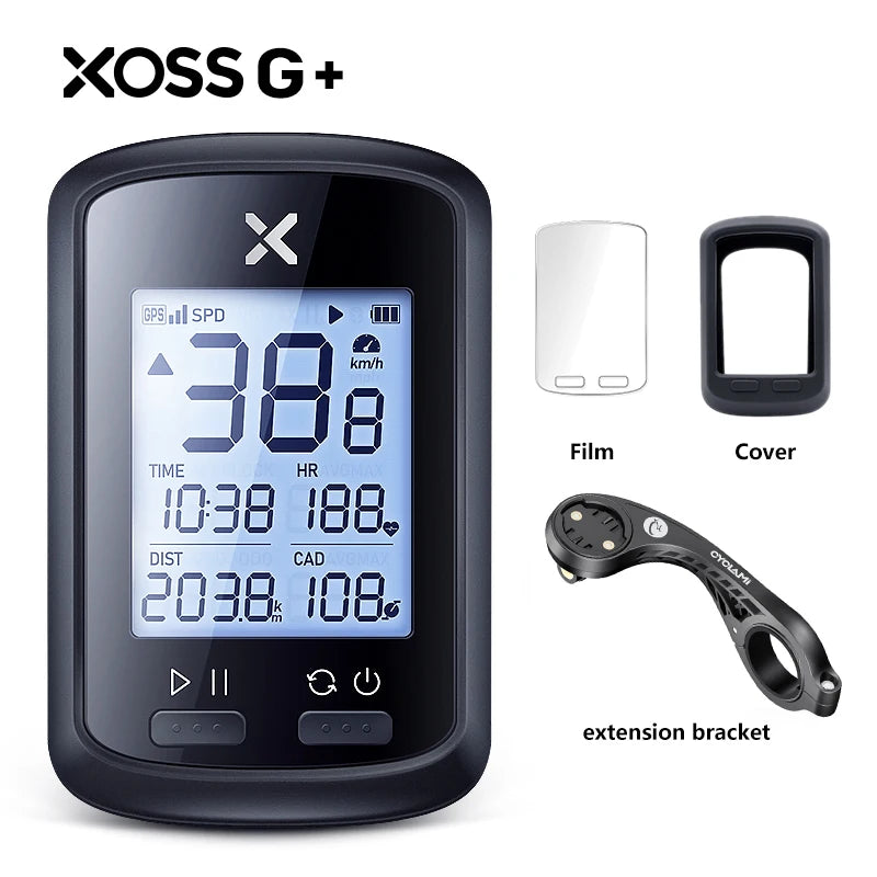 XOSS G+ GPS Bike Computer | Quad-Satellite, IPX7, Strava Sync, Barometer, 25-Day Battery