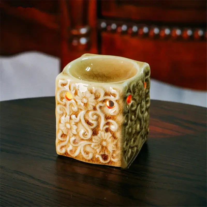 Ceramic Essential Oil Burner Aroma Lamp Retro Crackle Glaze | StriveRiseFit