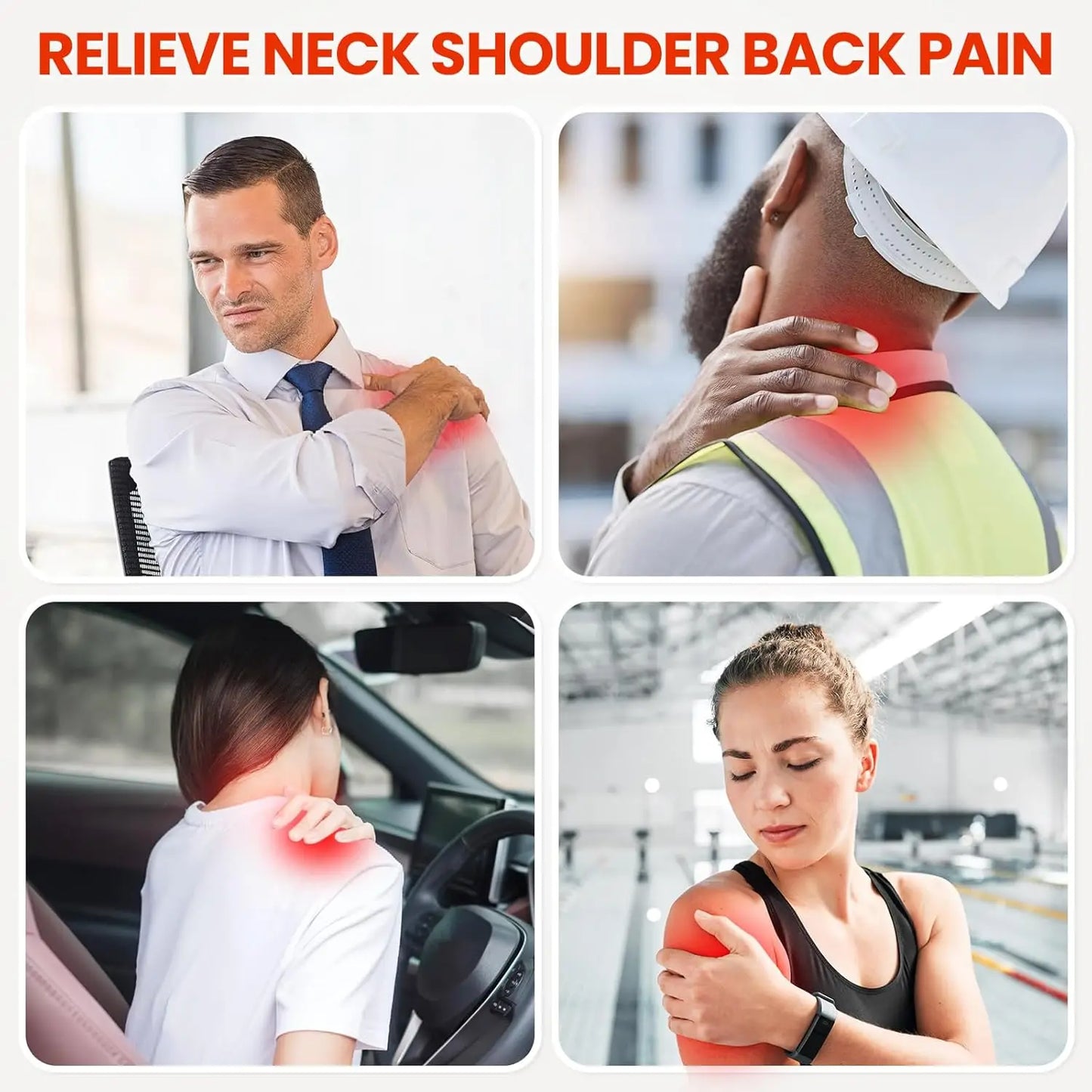 Red Light Therapy Shoulder Wrap — 660nm & 850nm Infrared Heat Pad for Pain Relief
