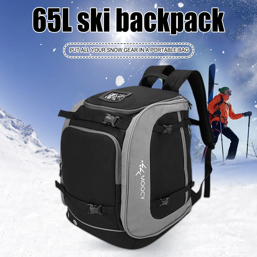 Outdoor Sport Backpack ~ Adjustable Oxford Cloth ~ Helmet Pocket ~ Waterproof Boots Helmet Clothing Storage Bag for Camping Skiing
