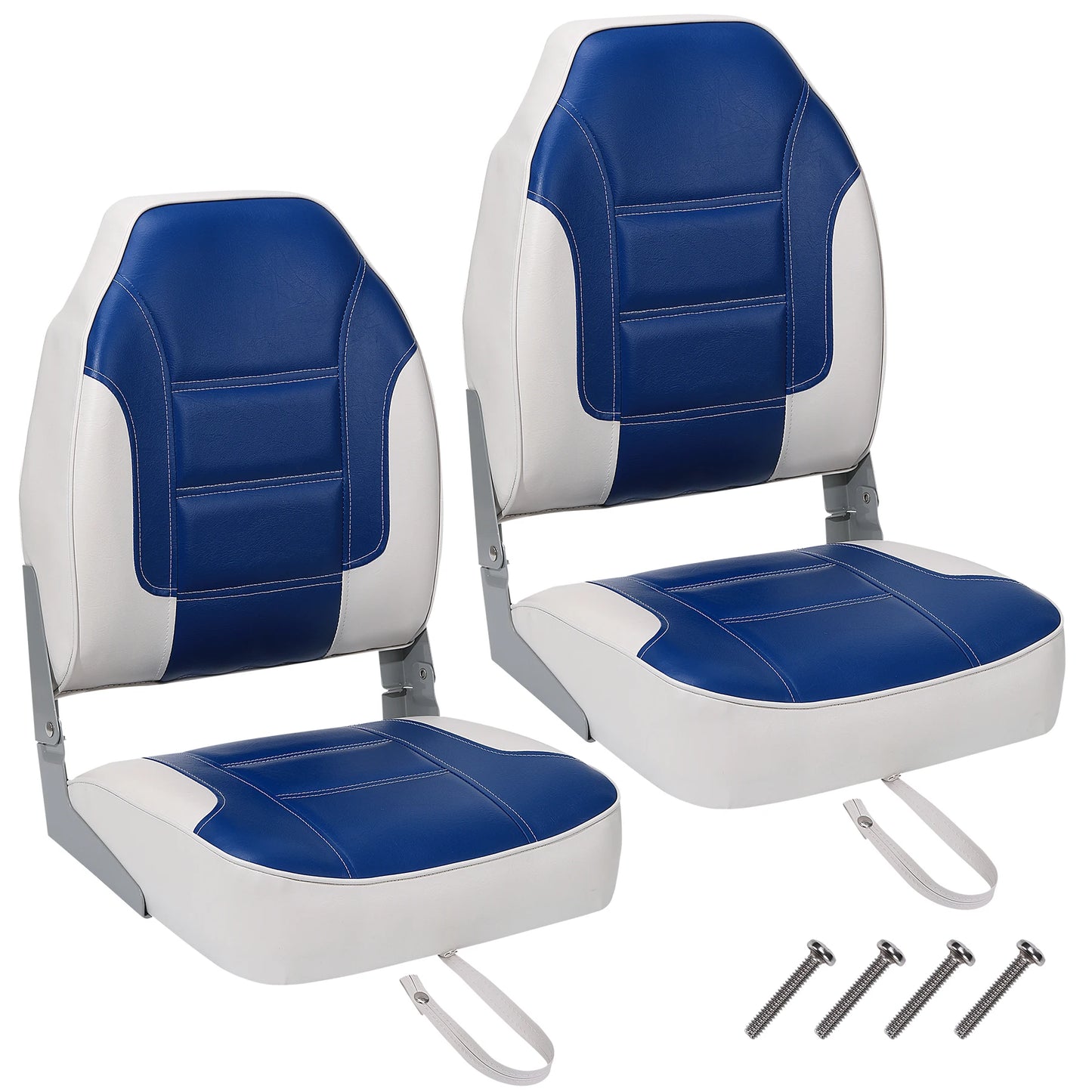2-Pack High Back Folding Boat Seats — Marine-Grade Vinyl, HD Foam | StriveRiseFit