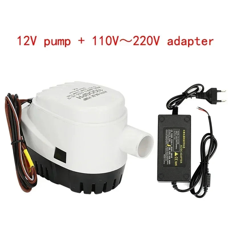 Automatic Submersible Bilge Pump with Auto Float Switch — 750 & 1100 GPH | 12V, 24V, 110V, 220V