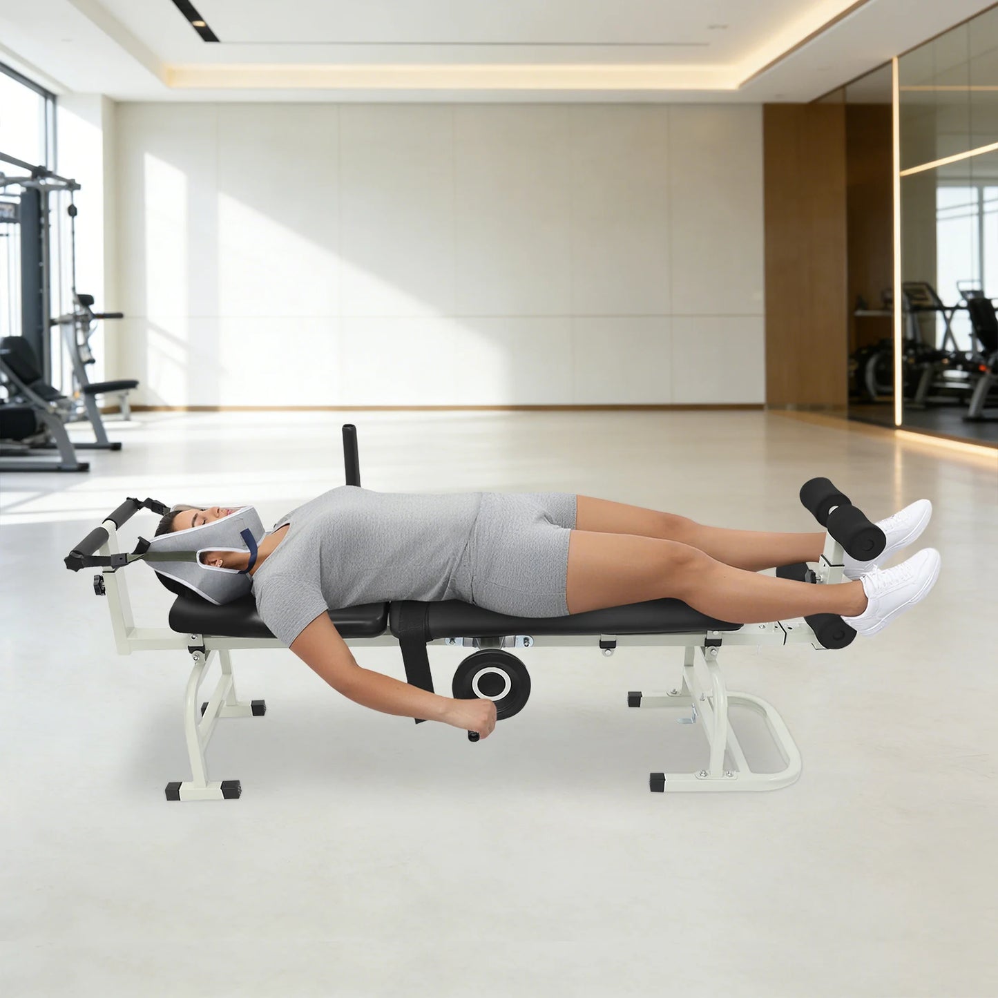 Multifunctional Cervical & Lumbar Traction Decompression Bench, Spinal Stretch & Relief for Home | StriveRiseFit
