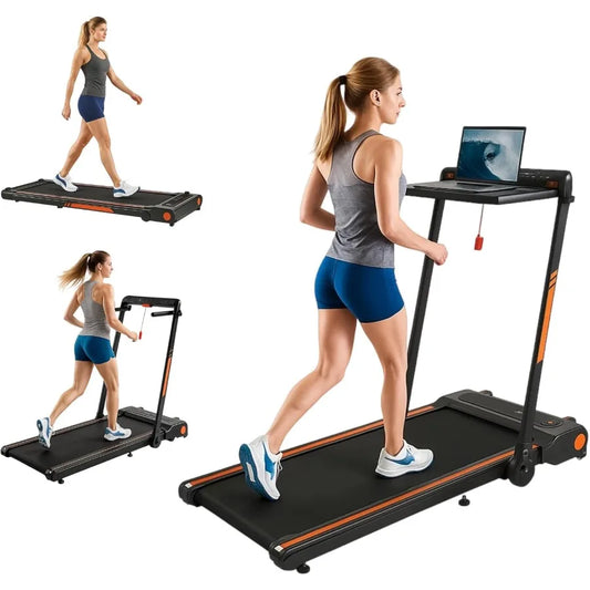 Folding Treadmill with Incline Walking Pad 300 lbs Capacity 3 in 1 Under Desk Treadmill with Removable Desk Workstation Compact