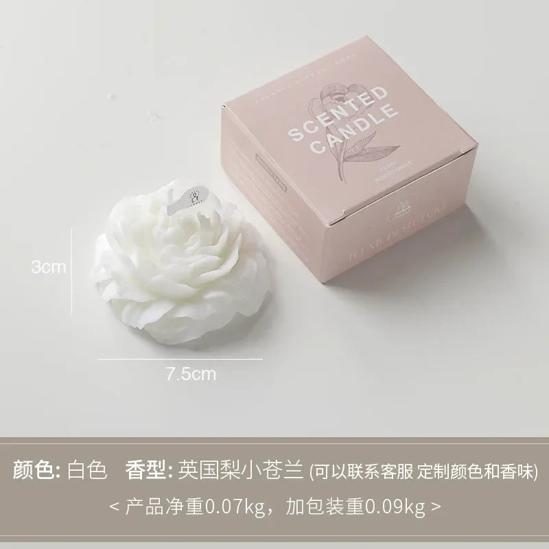 3D Peony Flower Shaped Scented Soy Wax Candle Gift 7 Scents | StriveRiseFit