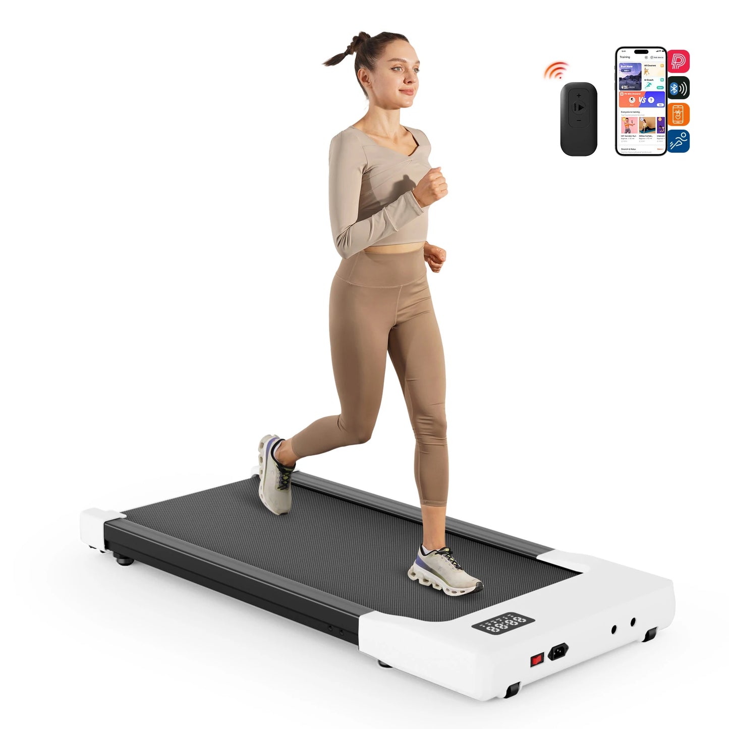 Walking Pad Under Desk Treadmill 2 in 1 Portable Treadmill with Remote Control LED Display 2.5HP Walkingpad for Home & Office