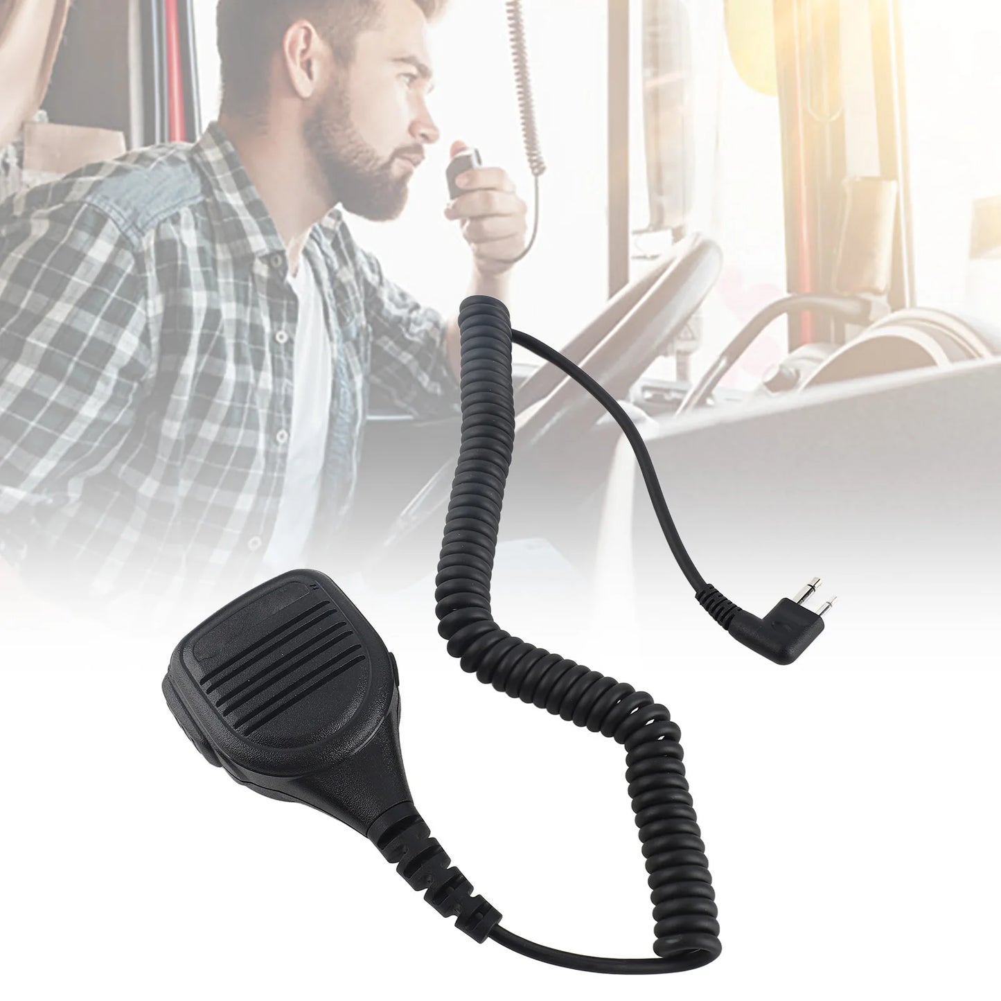 3.5mm Headphone Jack Speaker Mic Talkie Radio Hand Microphone with Steel Belt Clip Handheld Speaker Mic