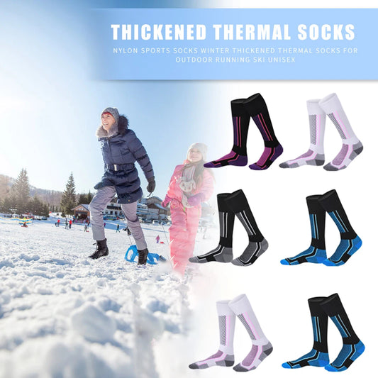 Men Women Kids Knee-high Warm Socks Breathable Ski Socks Outdoor Sports Performance Socks for Skiing Hiking Snowboarding