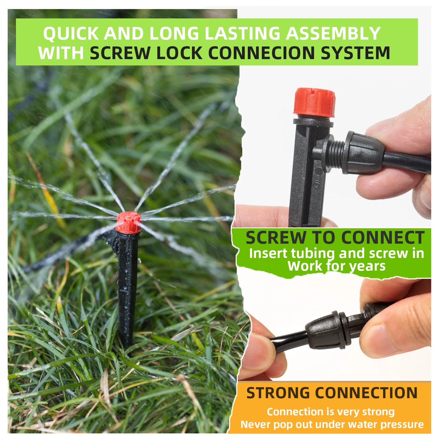 Drip Irrigation System Kit | 33ft + 200ft Tubing | Locked Fittings | StriveRiseFit