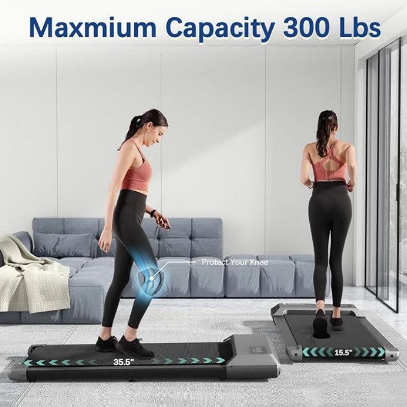 300lbs Treadmill for Home 2.5HP Treadmills Walking Pad LCD Digital Data Display 2 in1 Walking Running Fitness Exercise Machine