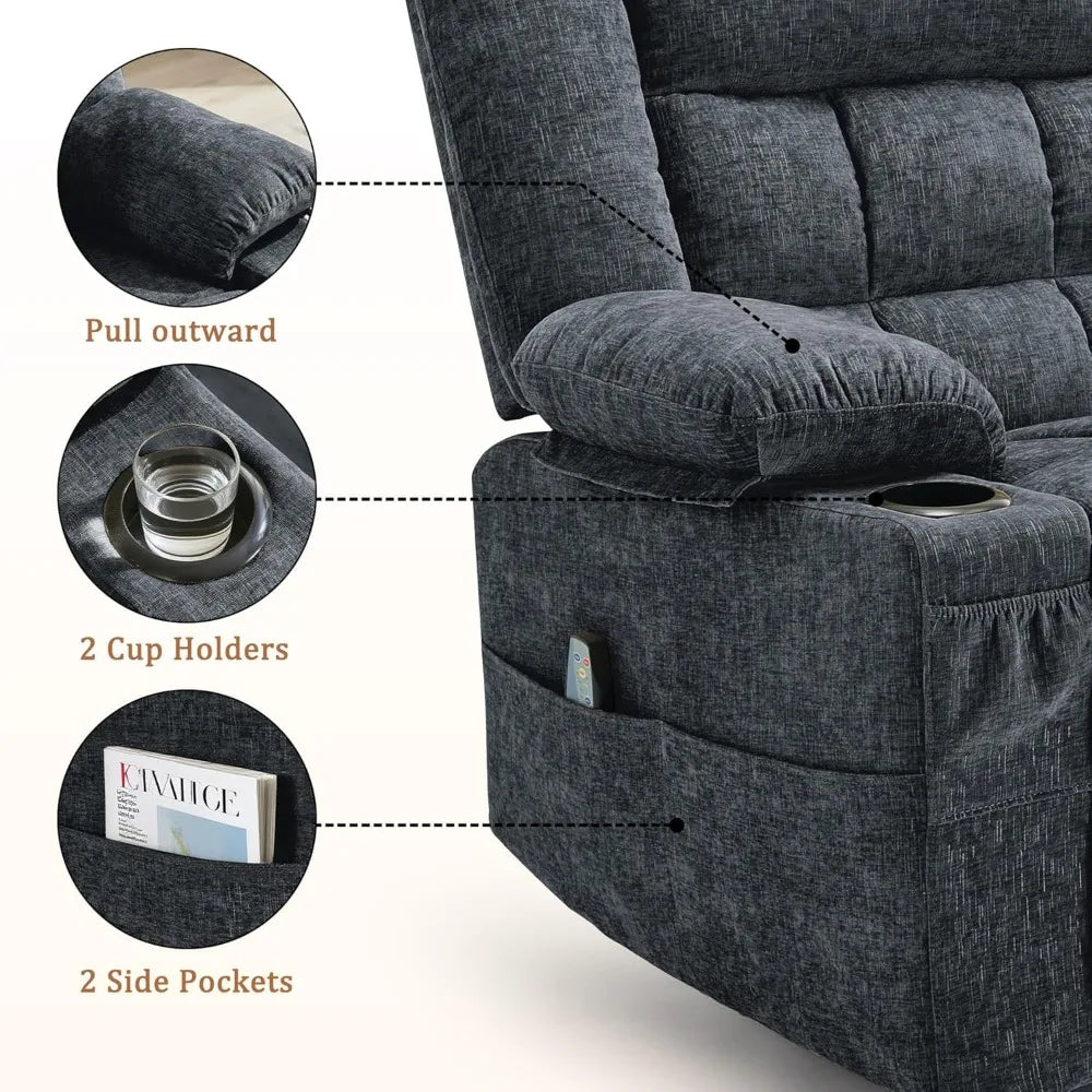 Adult Swivel Rocker Recliner with Massage & Heat - StriveRiseFit