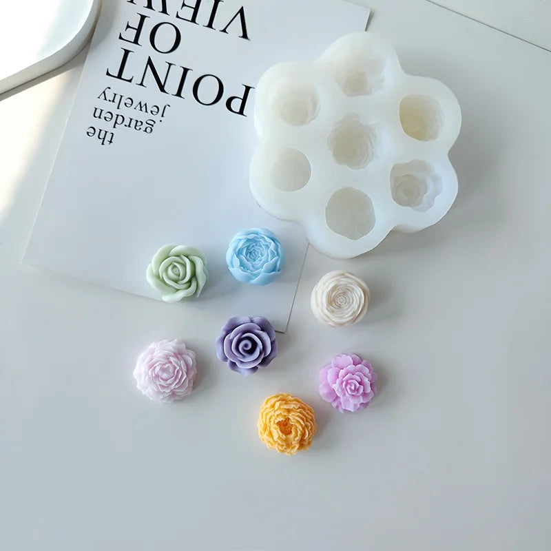 7-Piece 3D Flower Silicone Candle & Soap Mold Set | StriveRiseFit