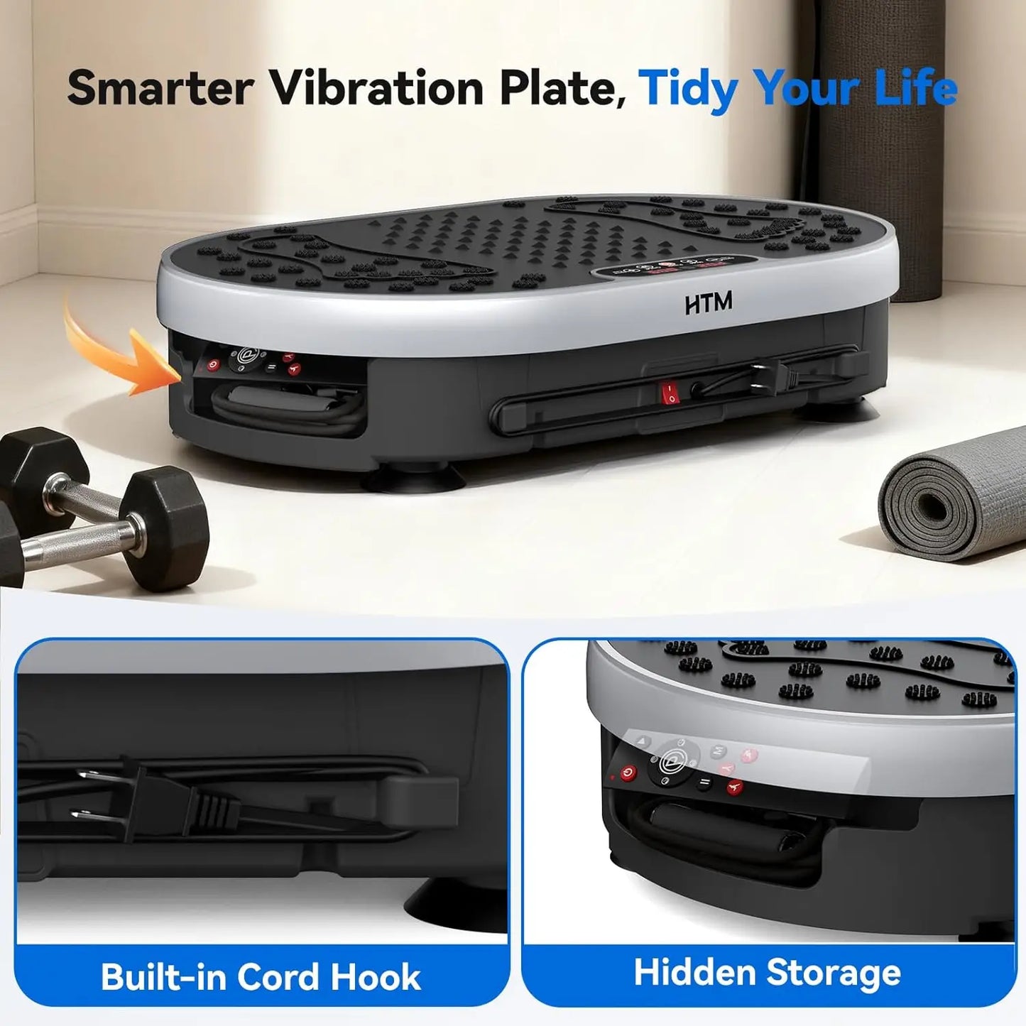 Vibration Plate Exercise Machine | 120 Speed Levels, 9 Preset Programs, 300LB, Remote & Touch Control