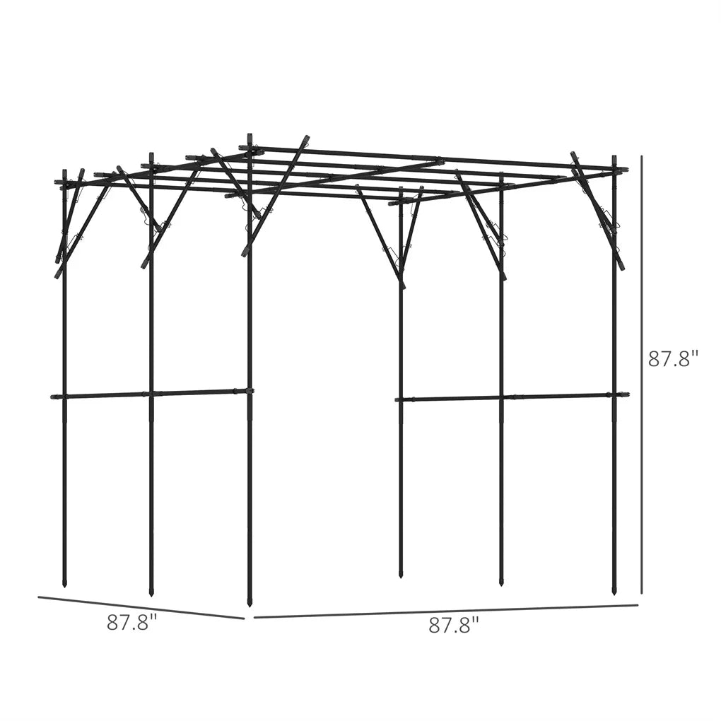 Large Tomato Cage & Climbing Plant Support | 87.8" Steel Frame, Trellis Netting, 83 Clips