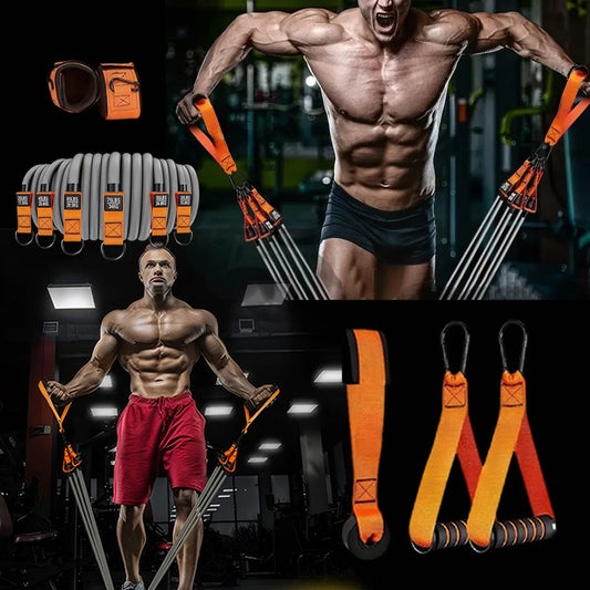 Resistance Bands Set ~  Heavy Duty Workout Bands with Handles ~ Weight Bands Multi-Function for Fittness, Yoga and More
