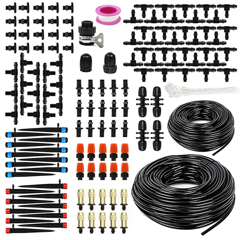 200 FT Drip Irrigation System Kit | Quick-Connect | Saves 80% Water | 2 Sprayer Types | StriveRiseFit