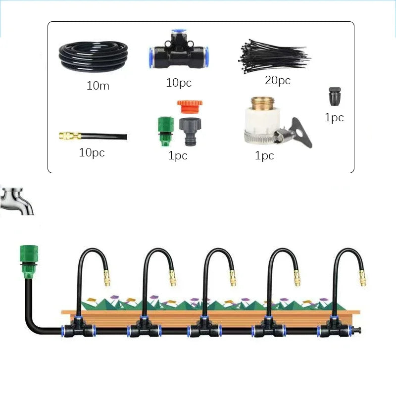 Automatic Irrigation Sprinkler Kit | Rotating Copper Nozzle | 5m, 10m, 20m | StriveRiseFit